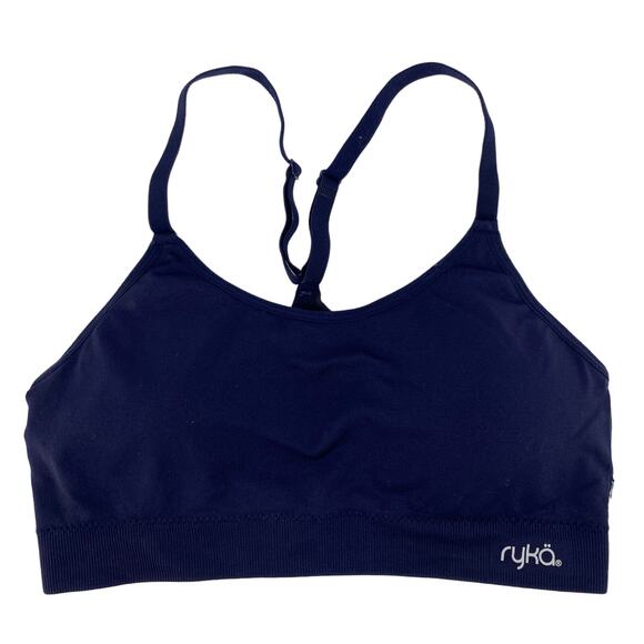 Ryka Sports large Bra Blue Racerback Adjustable spaghetti Straps Removable Pads - Picture 1 of 3